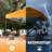 CROWN SHADES 10' x 10' Commercial Pop-Up Canopy Tent with Center Lock and Metal Frame, Orange -125369468