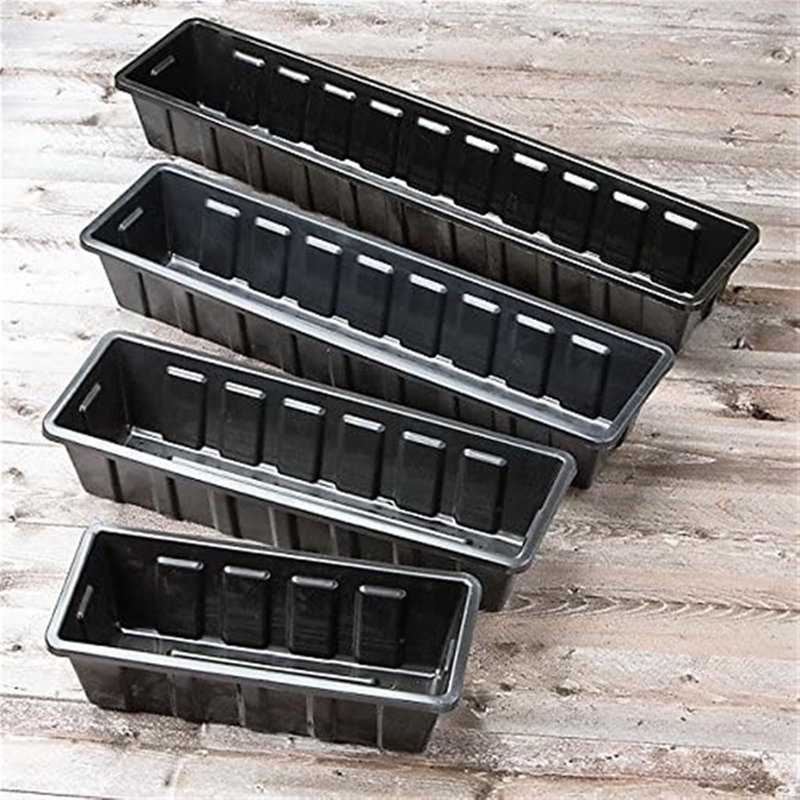 Plastic Planter Box, Black, 5" H x 36" W x 8" D