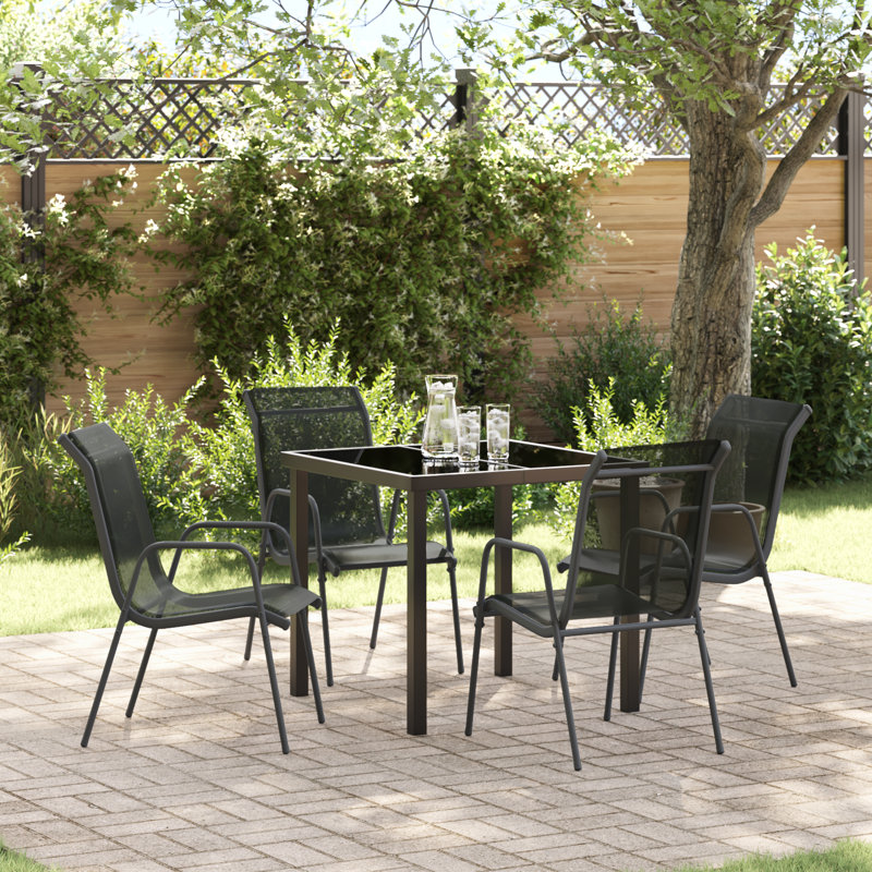 4 - Person Patio Dining Set with, 73cm H x 80cm W x 80cm D