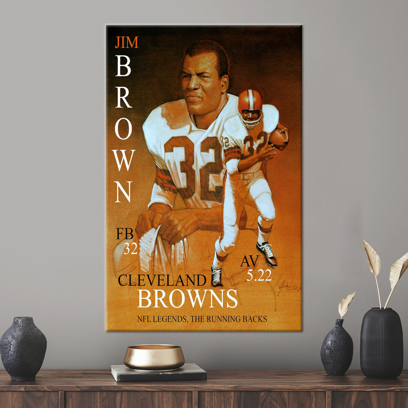 Jim Inspired Artwork - Cleveland Browns Themed American Football Canvas Wall Decor, Do Not Apply, 30 cm H x 20 cm W