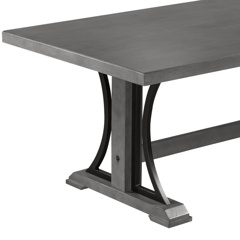 Ensemble repas pour 8 personnes Jonita, Gris, Gris / Noir, Gris/beige