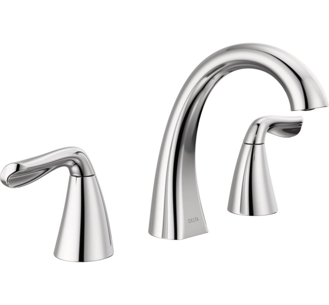 Arvo Widespread Bathroom Faucet 3 Hole, 2-handle Bathroom Sink Faucet with Drain Assembly Delta