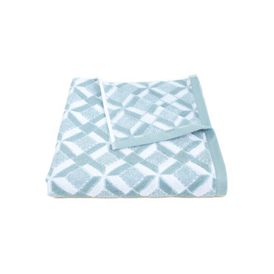 Joss & Main Sculpted Stripe Light Blue Bath Towel