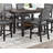 1Pc Cunter Height Dining Table Dark Coffee Finish Kitchen Breakfast Dining Room Furniture Table W 2X Storage Shelve Rubber Wood