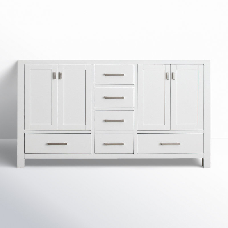 Modero 60'' W Double Bathroom Vanity Base, White