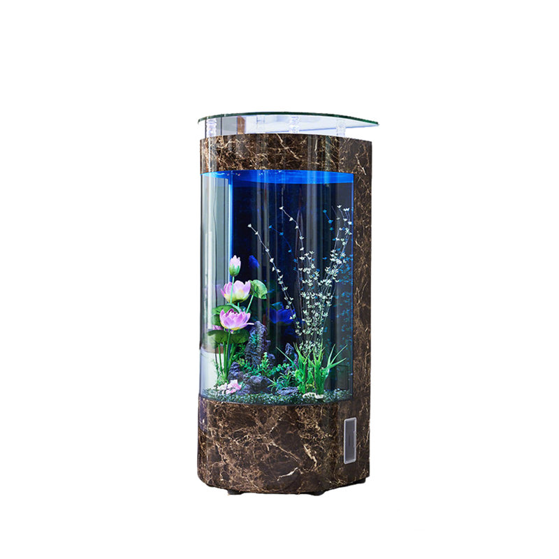 Aquarium en verre sur pied 23,62 po, 63,4 gallons (H 54,33 po x l 23,62 po x P 19,69 po, Brun