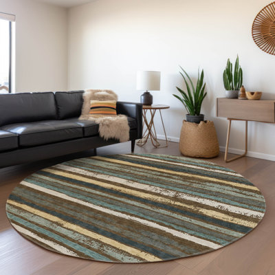 Tapis d'intérieur / extérieur brun Sylira 