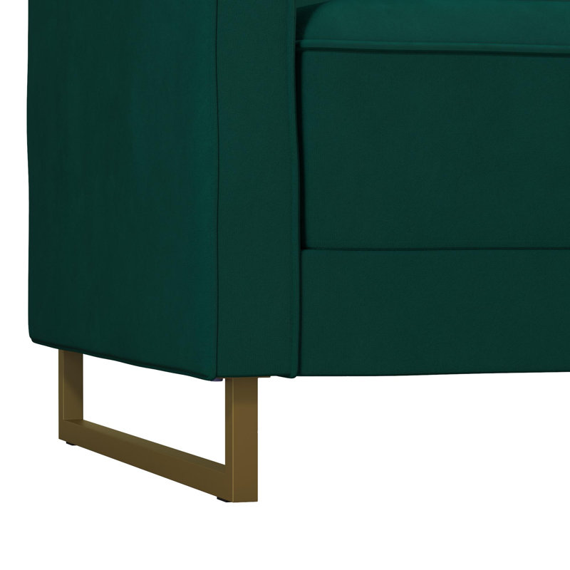 Canapé convertible en velours Skylar, Vert