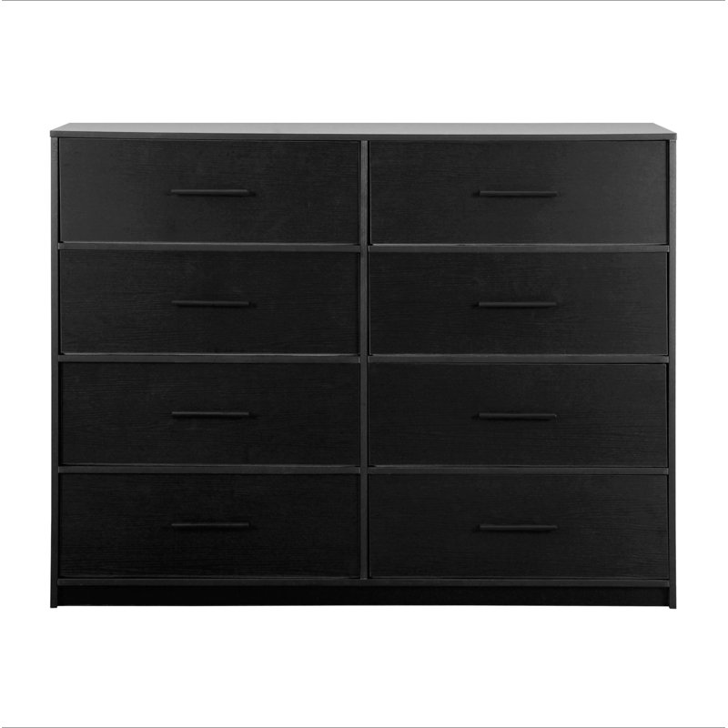 Commode 8 tiroirs avec grands tiroirs en tissu, Noir