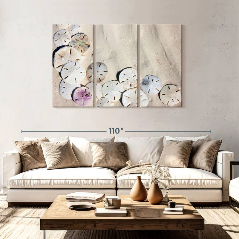 Brampt Beach Sand Dollars, 48" H x 74" W