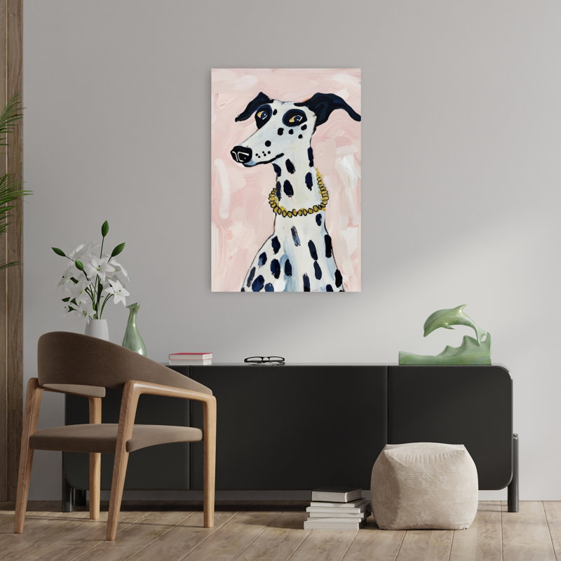 «Elegant Dalmatian Portrait Elegant Whimsical Contemporary Dog Portrait», reproduction d'art, H 36 po x l 24 po