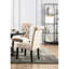 De 2 chaises d'appoint pour la salle à manger, tissu en lin, bois massif, style rustique avec dossier à boutons, aspect lin-1955772765