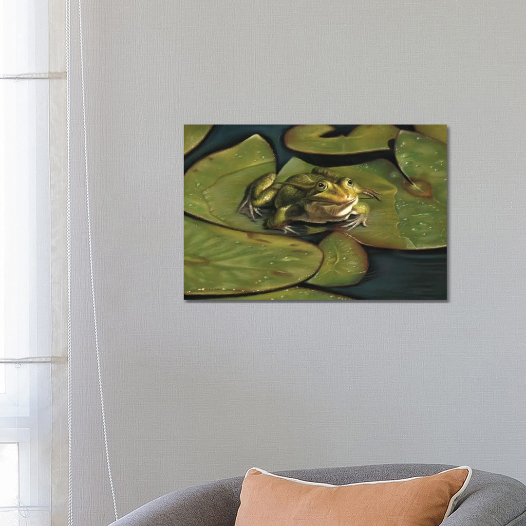 Grüner Frosch von Richard Macwee - Galerie-verpackte Leinwand Giclée auf Leinwand