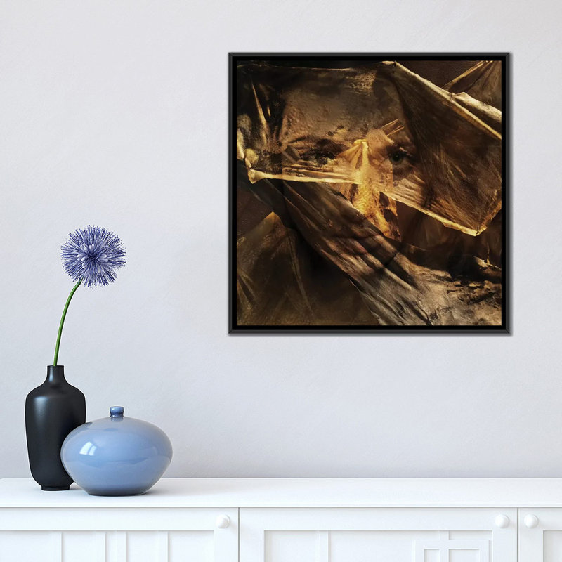 « golden times », reproduction d’impression sur toile, H 18 po x l 18 po x P 1,5 po, Toile avec cadre noir, Pas de tapis