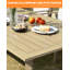 Table de jardin en aluminium pour 8 personnes avec trou pour parasol de 5,6 cm, résistante aux intempéries, idéale pour terrasse, jardin, véranda ou pelouse. Finition de bois d'érable.-1313852334-1313852335