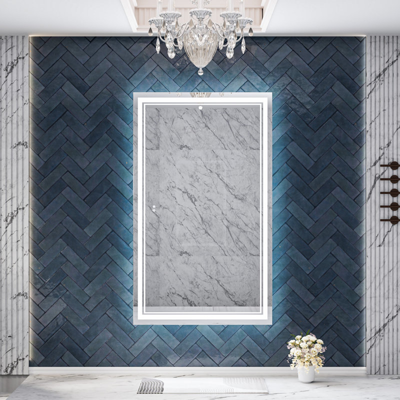 Johnn LED Lighted Bathroom Vanity Mirror 3 Color Dimmable Light & Anti-fog Wall Mirror, 36" x 60"