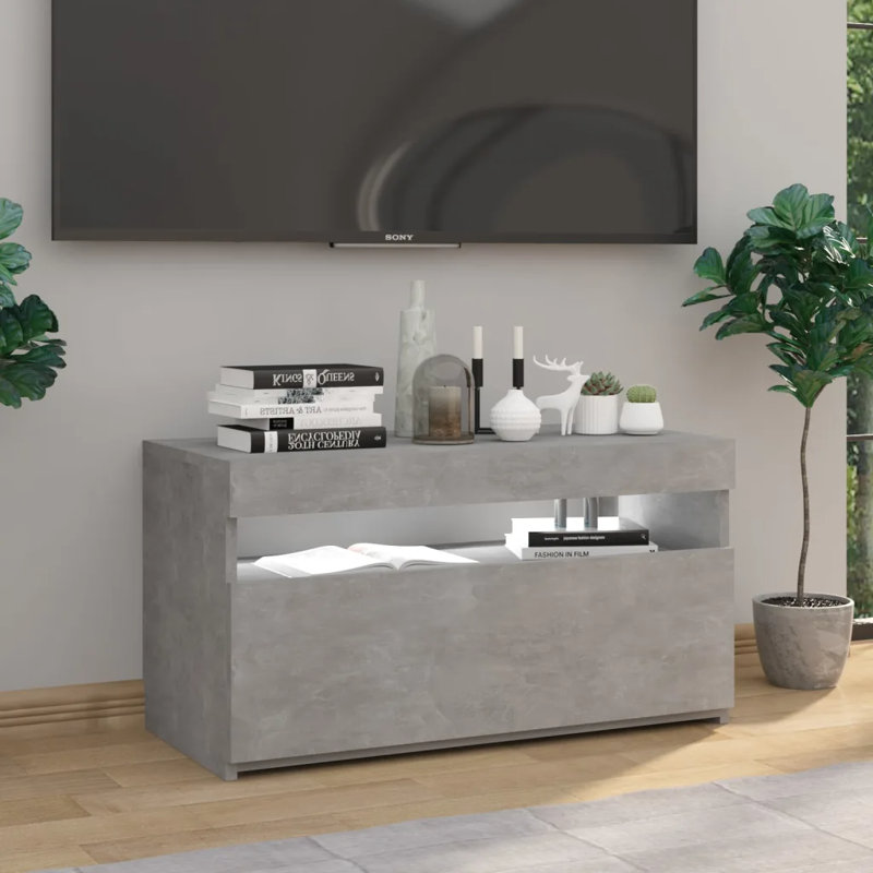 Hollen Unfinished TV Stand for TVs up to 32", Concrete Grey