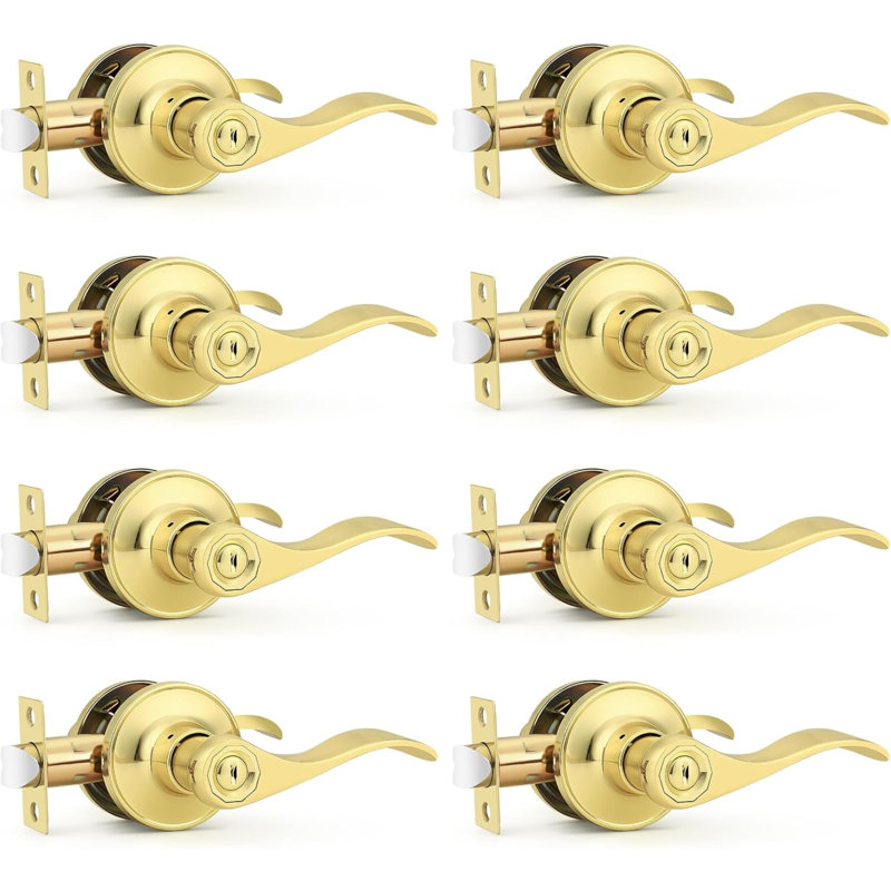 Poignée de porte intérieure en laiton pour poignée de porte, poignée de porte pour salle de bain style vague, paquet de 8