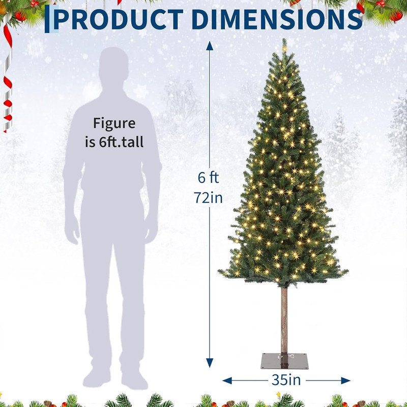 Lighted Artificial Christmas Tree, 1.8m H