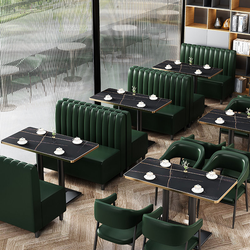 Banc rembourré en similicuir Nordic Modern, Vert