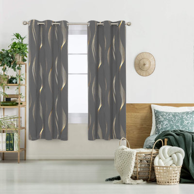 Givonni Gold Wave 42 Width Curtain Panel Pair