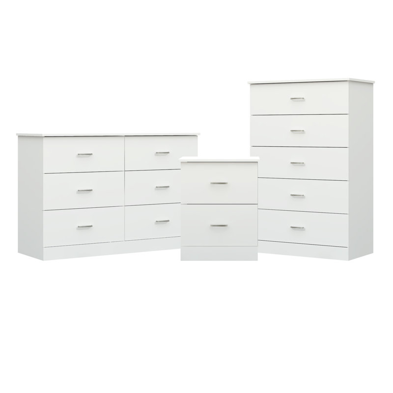 Allyannah 3 Pieces Bedroom Set, White