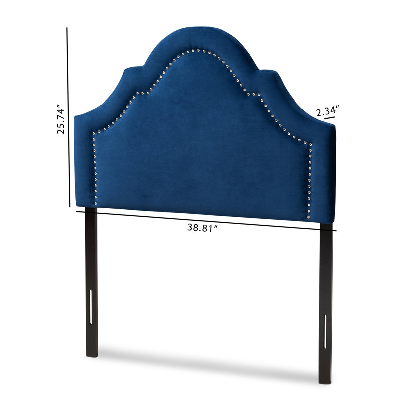 Michelly Upholstered Headboard, Navy Blue, Twin