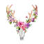 Crâne de cerf avec fleurs - impression encadrée d'animaux de la chambre-49868662-49868664