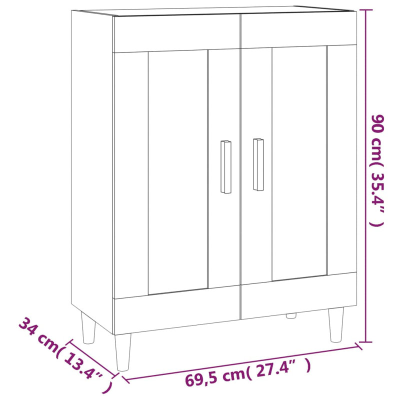 Juventina 69.5cm Sideboard, Brown Oak