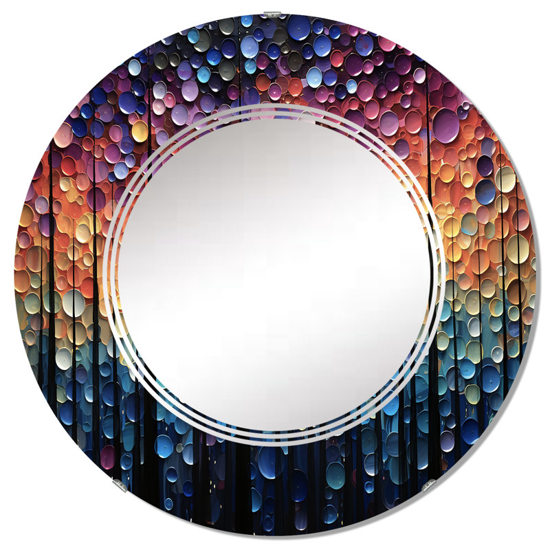 Rochela - Miroir mural moderne rond, 32 po x 32 po