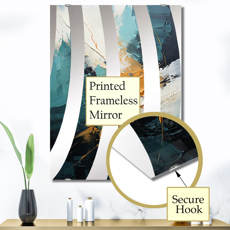 Marbre cascade II - miroir abstrait peinture murale MIR137675, 40 po x 30 po