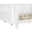 Grand lit plateforme en bois, grand lit en bois à profil bas avec rails pour filles et garçons-686127480