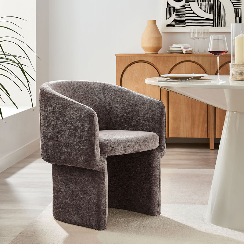 Verity Chenille Dining Armchair, Chocolate Brown