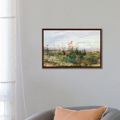 " Wildflowers With A View Of Dublin Dunleary " by Andrew Nicholl