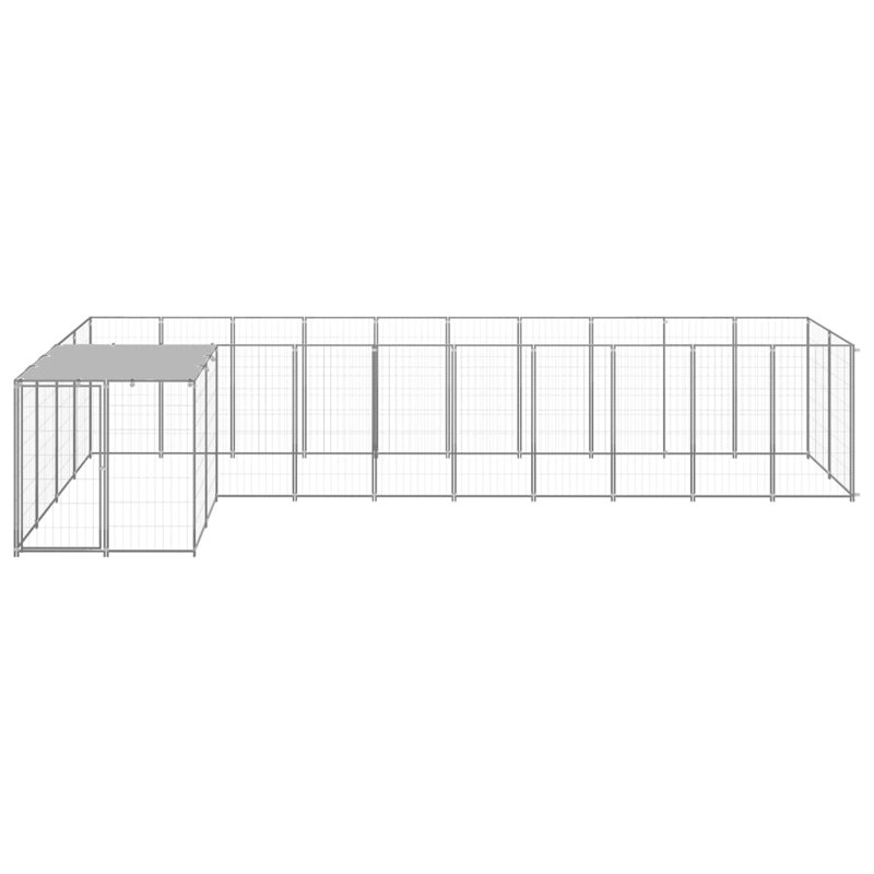 Portillo 43.31cm H Metal Yard Kennel With Door, Silver