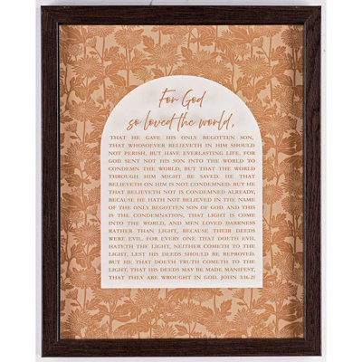 Art mural encadré «God so love the world»