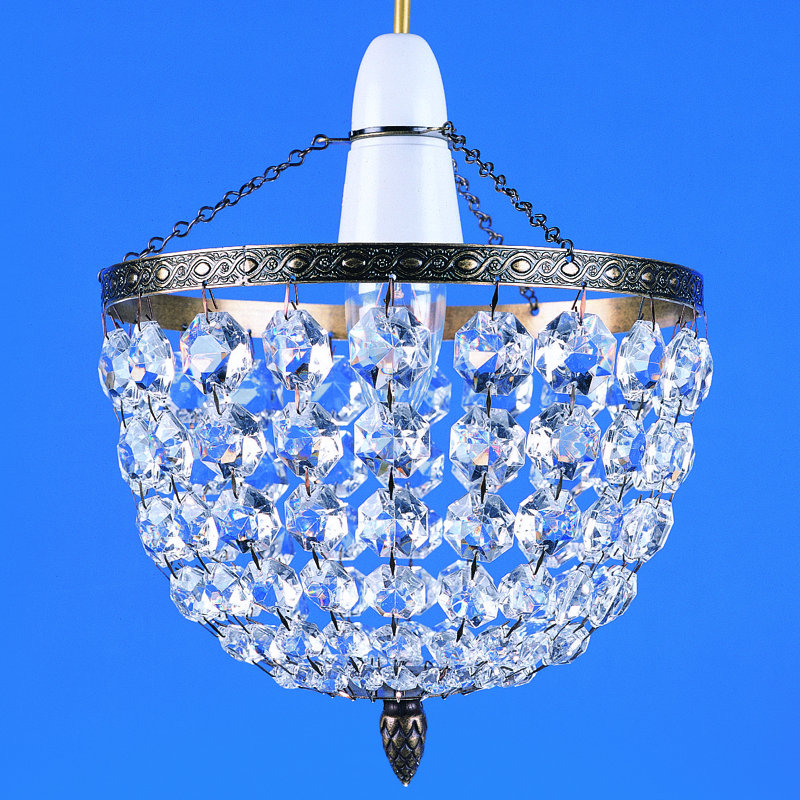 Elyria 1 - Light Antique Brass Crystal Pendant