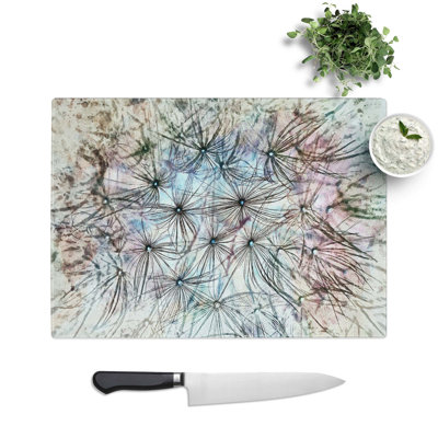 Tempered Glass Dandelion Seeds Chopping Board