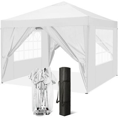 10x10 Pop Up Canopy Tent with Awning,Heavy Duty Canopy UPF 50+ All Season