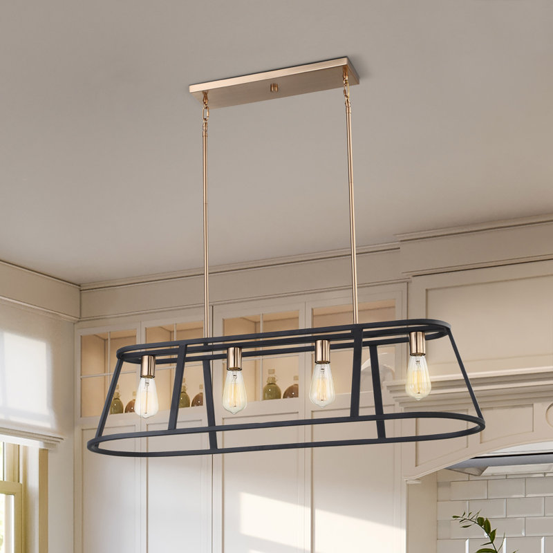 Luminaire suspendu linéaire à 4 lumières pour îlot de cuisine Brielle