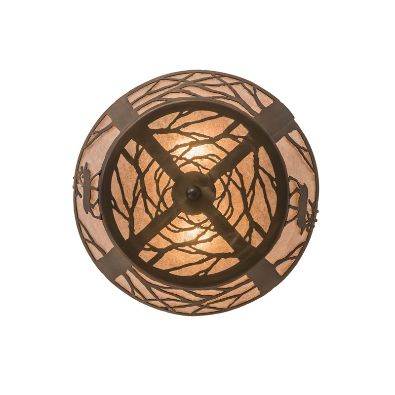 Wide Elk on the Loose 2 - Light Semi Flush Mount
