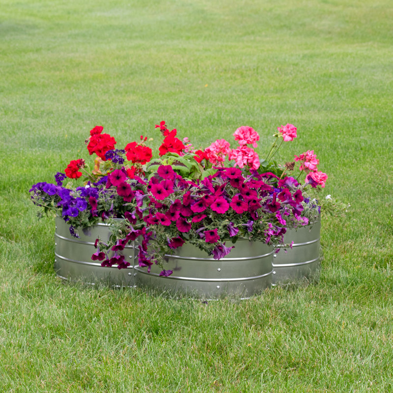 Silver Galvanized Steel 4-Leaf Clover Raised Garden Bed