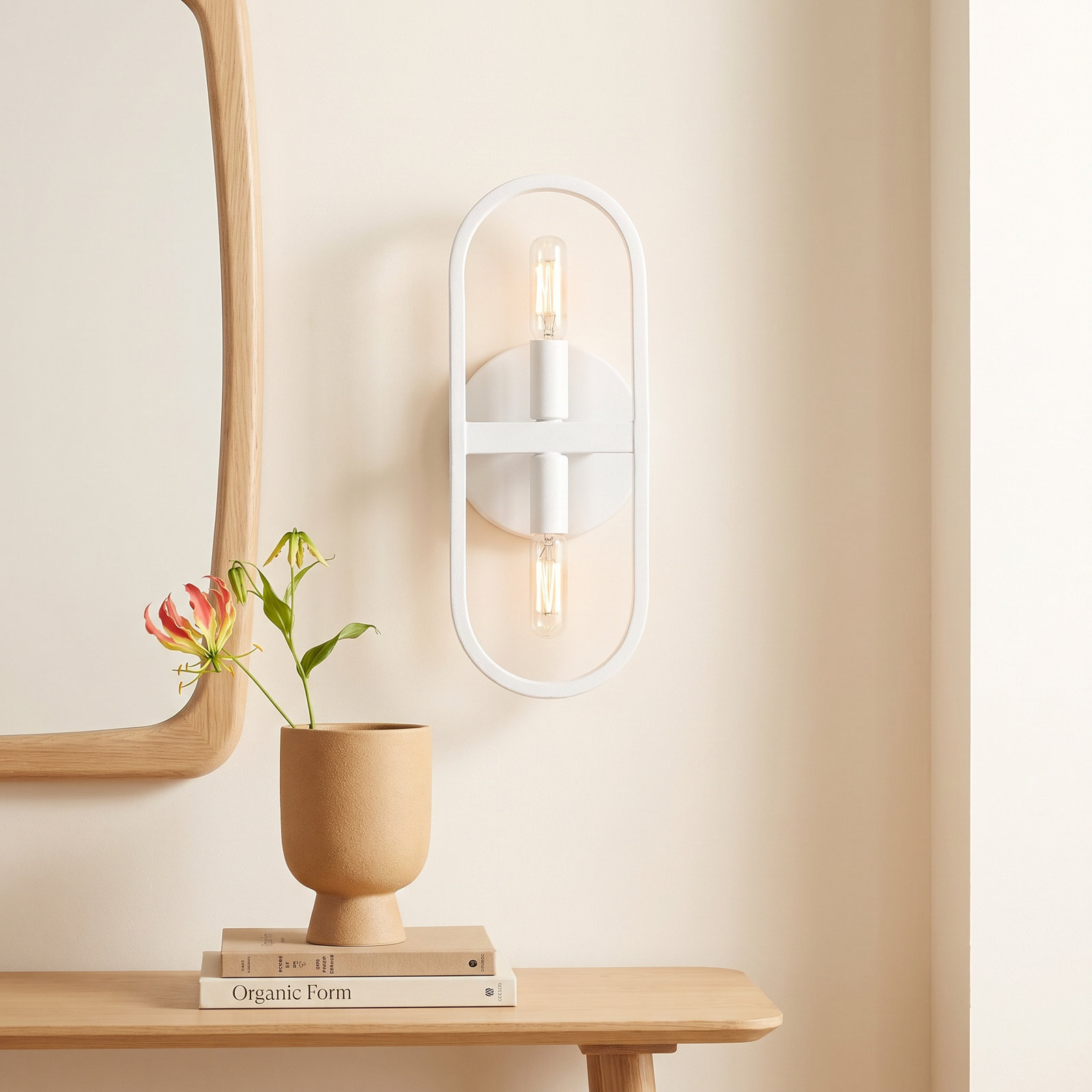 Envoy 2 Light Dimmable Armed Sconce, Matte White