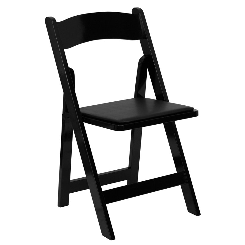Chaise pliante en bois Thornfeldt, Noir / Noir, Ensemble de 24 pièces