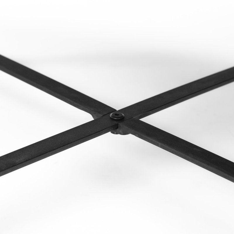 Helios Brown Wood and Black Metal Nesting Coffee Tables