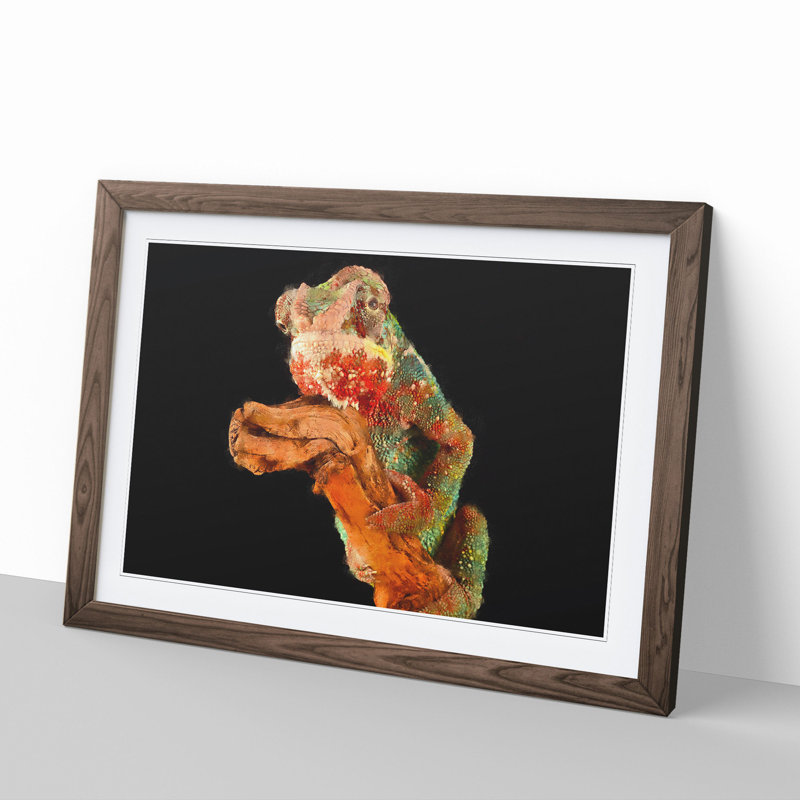 Chameleon - Framed Print, 48cm H x 65cm W x 2cm D, Walnut Framed