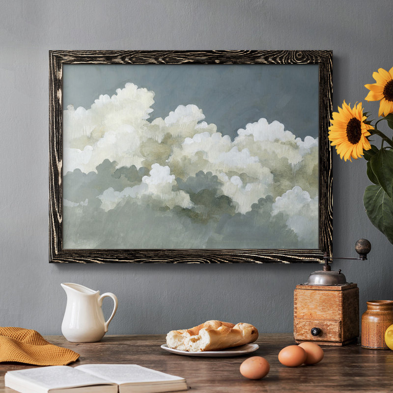 «Big Clouds III», peinture sur toile encadrée, H 18 po x l 26 po x P 1,5 po, Noir