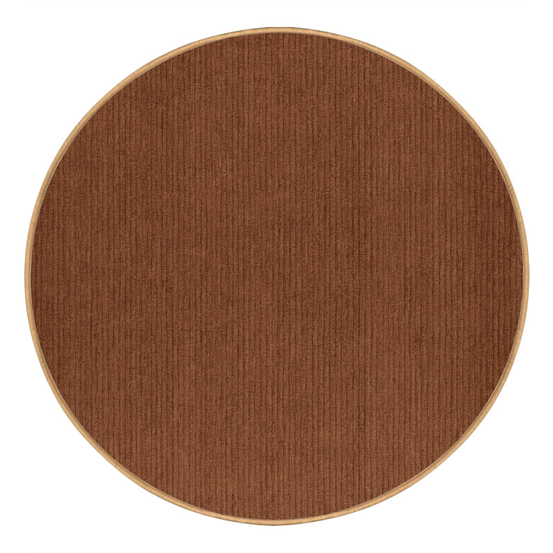 Machine Washable Solid Brown Area Rug, Round 4'