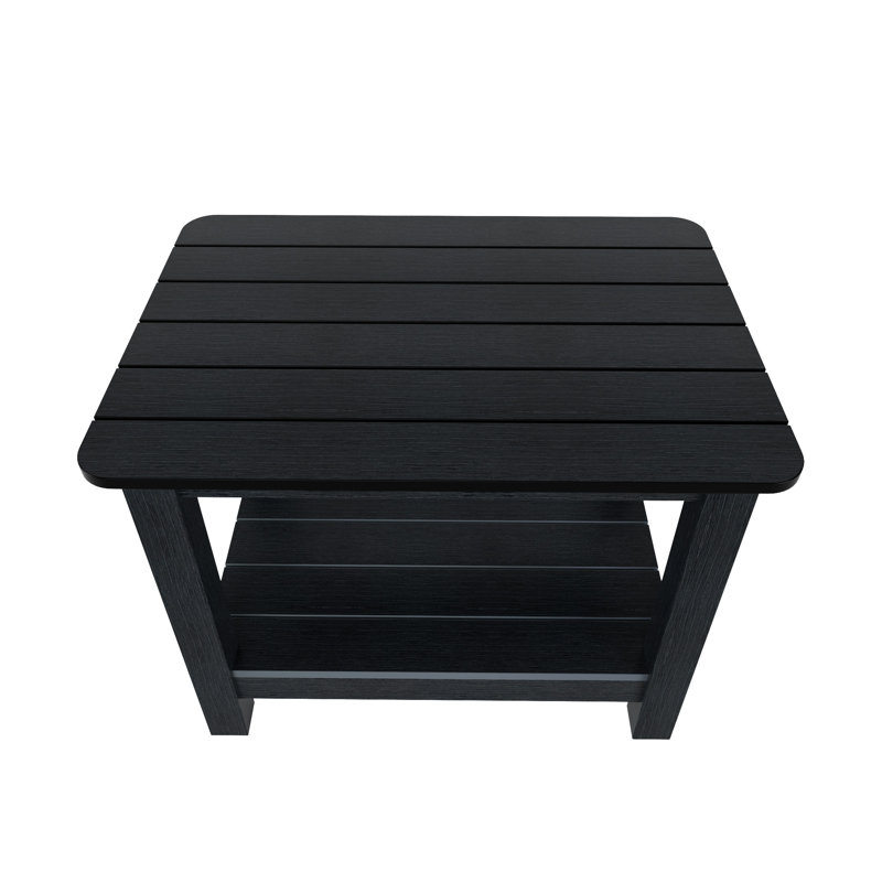 Arrlo Outdoor All-Weather Poly Side Table, Black
