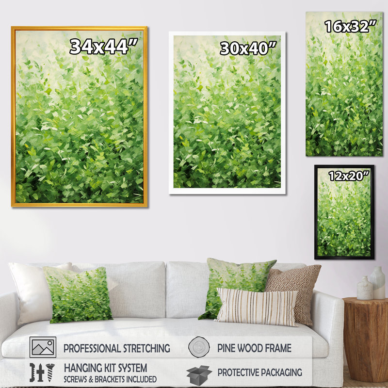 Herbes, thym, passage 2 - Art floral, Cadre flottant doré, H 44 po x l 34 po x P 1,5 po